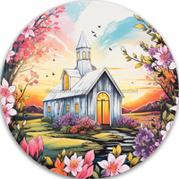 Thumbnail for Colorful Church Door Hanger Dco-00851-Dh Sign For Wreath 18’ Round