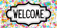 Thumbnail for Confetti Welcome Sign, DCO-01249, Sign For Wreath, 6x12