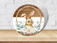 Thumbnail for Copy of Hello Spring Yellow Bunny Easter 10" Metal Wreath Sign - DECOE-4082