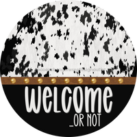 Thumbnail for Cow Door Hanger Funny Welcome Dco-01366-Dh 18’ Round Wood