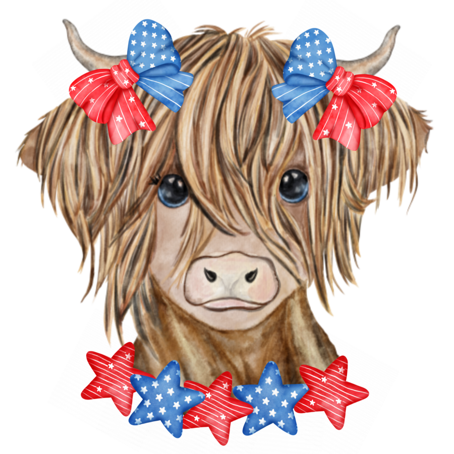 Cow Patriotic 22" Wood Door Hanger - DECOE-W-825-DH