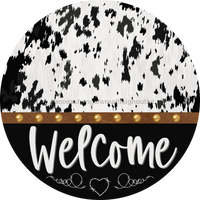 Thumbnail for Cow Door Hanger Welcome Dco-01363-Dh 18’ Round Wood