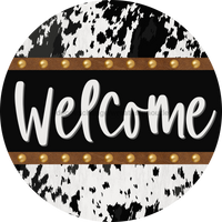 Thumbnail for Cow Door Hanger Welcome Dco-01368-Dh 18’ Round Wood