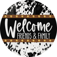 Thumbnail for Cow Door Hanger Welcome Dco-01372-Dh 18’ Round Wood