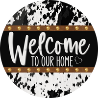 Thumbnail for Cow Door Hanger Welcome Dco-01374-Dh 18’ Round Wood