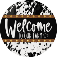 Thumbnail for Cow Door Hanger Welcome Dco-01375-Dh 18’ Round Wood