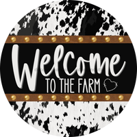 Thumbnail for Cow Door Hanger Welcome Dco-01376-Dh 18’ Round Wood