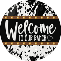 Thumbnail for Cow Door Hanger Welcome Dco-01377-Dh 18’ Round Wood