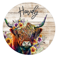 Thumbnail for Cow Farmhouse 10" Metal Wreath Sign - DECOE-5223