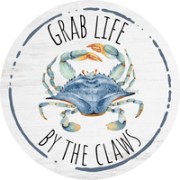 Thumbnail for Crab Door Hanger Nautical Dco-01210-Dh 18 Round Wood