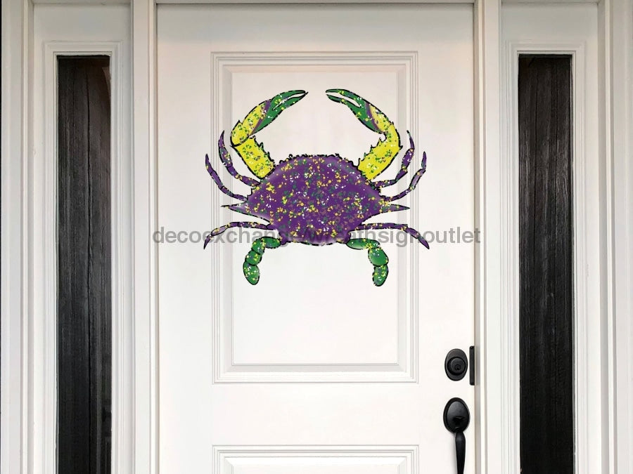 Crab Sign Mardi Gras Louisiana Wood Sign Door Hanger Decoe-W-164 22