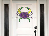 Thumbnail for Crab Sign Mardi Gras Louisiana Wood Sign Door Hanger Decoe-W-164 22
