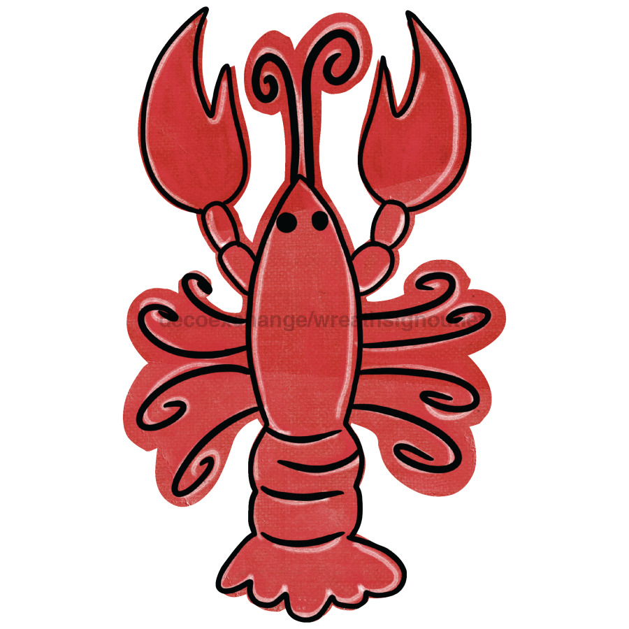 Crawfish Cajun 22" Wood Door Hanger - DECOE-W-099-DH
