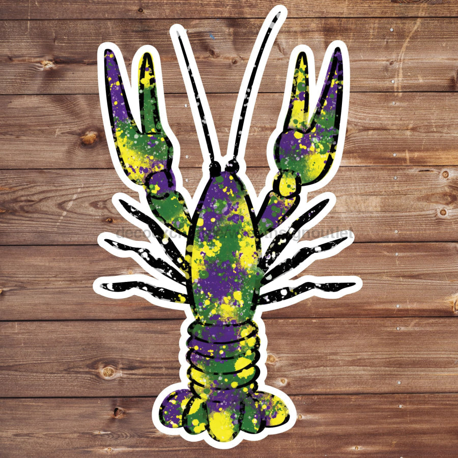 Crawfish Mardi Gras 22" Wood Door Hanger - DECOE-W-162-DH