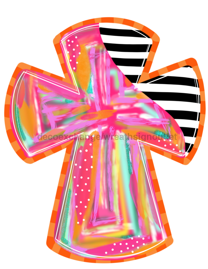 Cross Colorful 22" Wood Door Hanger - DECOE-W-903720-DH