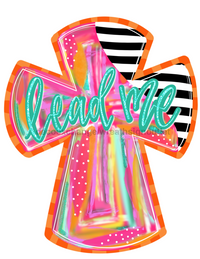 Thumbnail for Cross Lead Me 22" Wood Door Hanger - DECOE-W-903721-DH