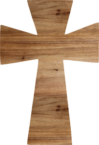 Thumbnail for Cross Religious has bow holes 14" Wood Door Hanger - DECOE-W-903736