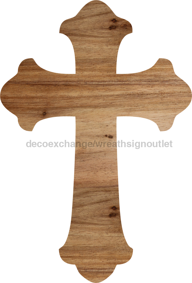 Cross Religious has bow holes 14" Wood Wreath Sign - DECOE-W-903737