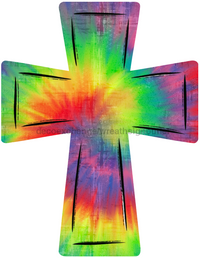 Thumbnail for Cross Tye Dye Cross 22" Wood Door Hanger - DECOE-W-768-DH