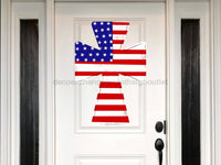 Thumbnail for Cross Sign Patriotic Wood Sign Door Hanger Decoe-W-410 22
