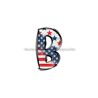 Thumbnail for Custom Patriotic Initial Sign Door Hanger Rustic Wood Sign Decoe-W-307 22 B