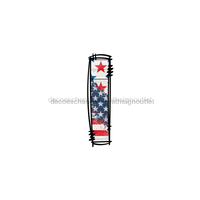 Thumbnail for Custom Patriotic Initial Sign Door Hanger Rustic Wood Sign Decoe-W-307 22 I