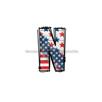 Thumbnail for Custom Patriotic Initial Sign Door Hanger Rustic Wood Sign Decoe-W-307 22 N