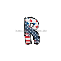 Thumbnail for Custom Patriotic Initial Sign Door Hanger Rustic Wood Sign Decoe-W-307 22 R