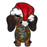 Thumbnail for Dachshund Christmas Door Hanger, MJ-W-00120-DH, 22in Wood Door Hanger