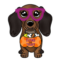 Thumbnail for Dachshund Halloween Door Hanger, MJ-W-00118-DH, 22in Wood Door Hanger
