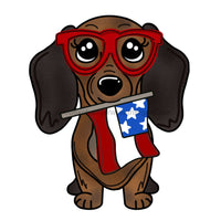 Thumbnail for Dachshund Patriotic Door Hanger, MJ-W-00119-DH, 22in Wood Door Hanger