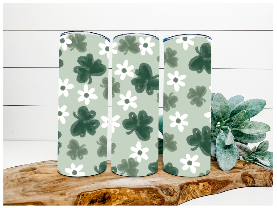 Daisy Shamrock 20 oz Skinny Tumbler - DECOETUMBLER-028