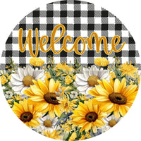 Thumbnail for Daisy Sign Welcome Dco-00817 For Wreath 10 Round Metal