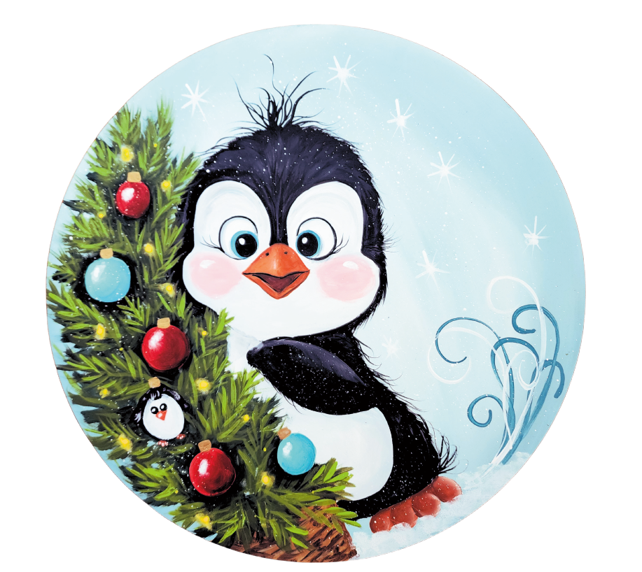 Christmas Penguin 22" Wood Door Hanger - DD-W-0008-DH