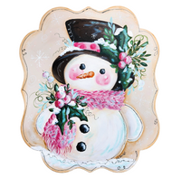 Thumbnail for Christmas Snowman 22" Wood Door Hanger - DD-W-0010-DH