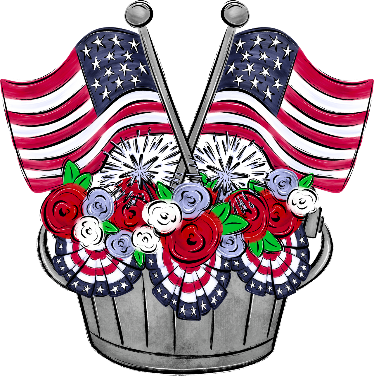 Patriotic USA 22" Wood Door Hanger - DECOE-W-905012-DH