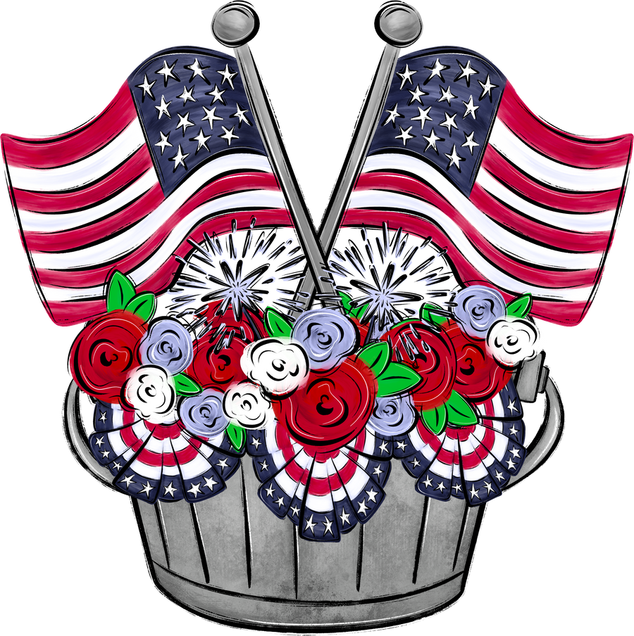 Patriotic USA 22" Wood Door Hanger - DECOE-W-905012-DH
