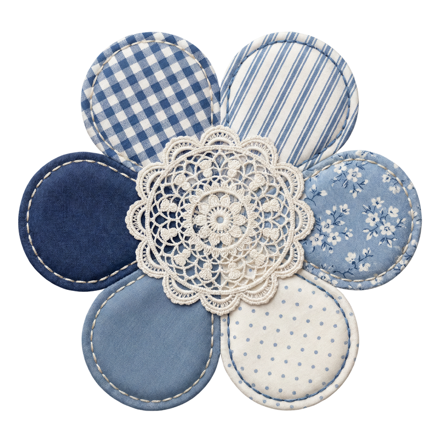 Flower Quilt Flower 22" Wood Door Hanger - DECOE-W-905013-DH