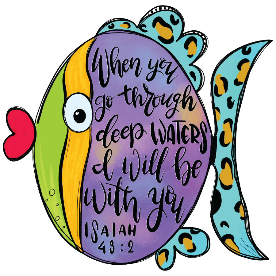 Deep Waters Religious 22" Wood Door Hanger - DECOE-W-136-DH