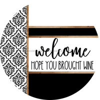 Thumbnail for Demask Door Hanger, Welcome Brought Wine Door Hanger, DCO-01983-DH, 18