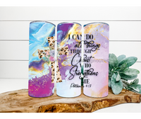 Thumbnail for Do All Things Through Christ Tumbler, 20 oz Skinny Tumbler - DECOETUMBLER-184
