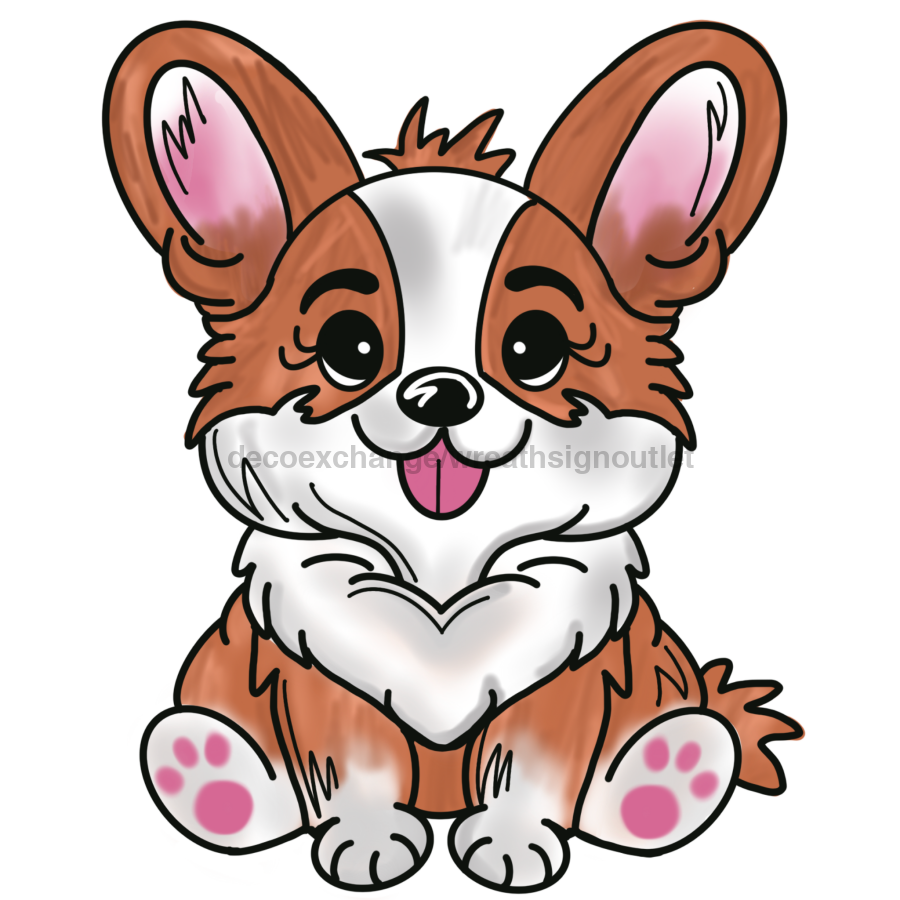 Dog Corgi Door Hanger Mj-W-00074-Dh 22‚Äô Wood