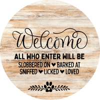 Thumbnail for Dog Door Hanger All Who Enter Dco-01058 Sign For Wreath 18 Round