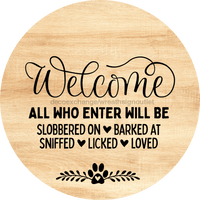 Thumbnail for Dog Door Hanger All Who Enter Dco-01059 Sign For Wreath 18 Round