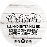 Thumbnail for Dog Door Hanger All Who Enter Dco-01060 Sign For Wreath 18 Round