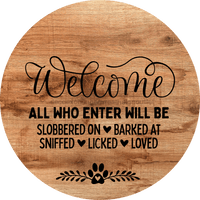 Thumbnail for Dog Door Hanger All Who Enter Dco-01061 Sign For Wreath 18 Round