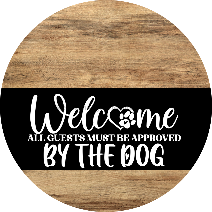 Dog Door Hanger, Hello Brought Treats Door Hanger, DCO-01975-DH, 18" Round Wood