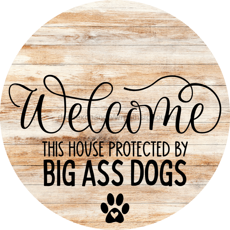 Dog Door Hanger Big Dogs Dco-01078 Sign For Wreath 18 Round