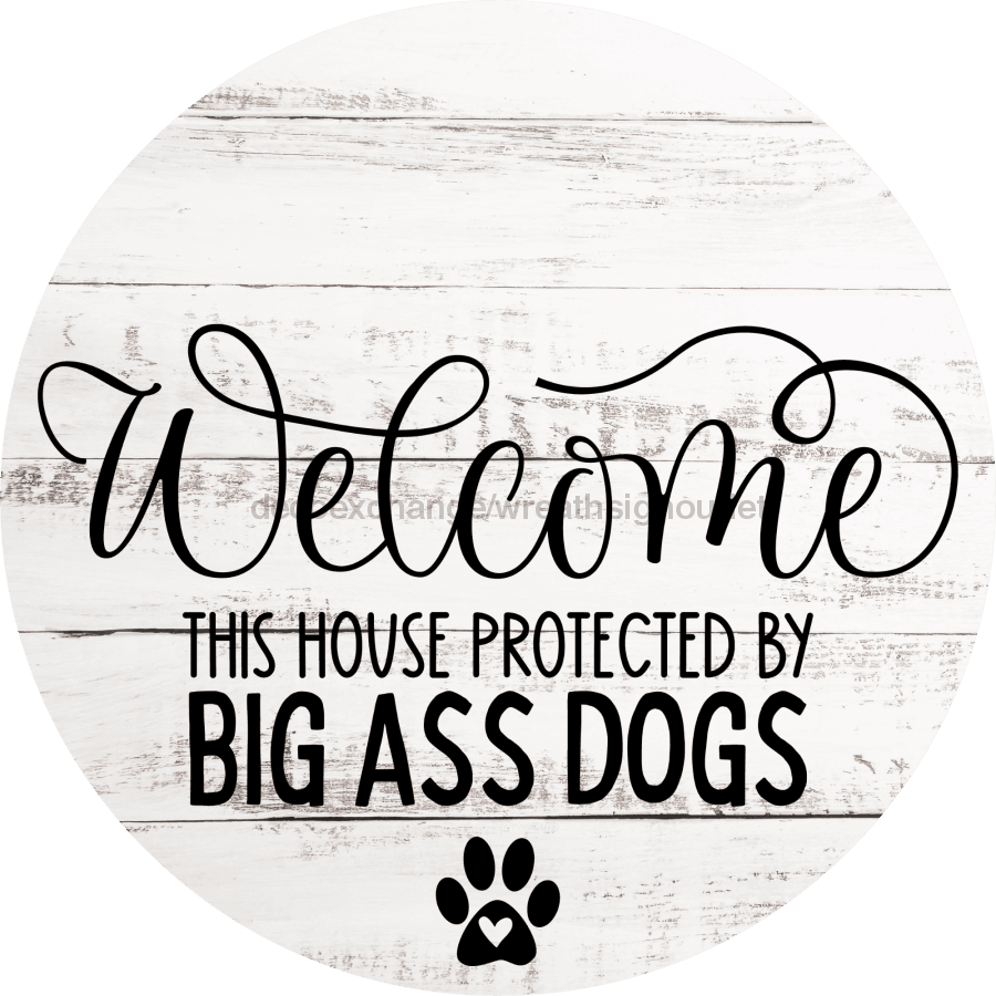 Dog Door Hanger Big Dogs Dco-01080 Sign For Wreath 18 Round