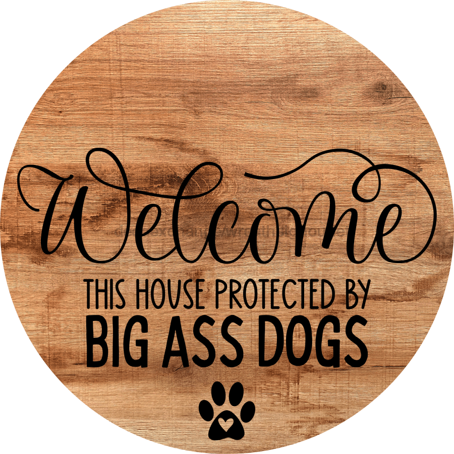 Dog Door Hanger Big Dogs Dco-01081 Sign For Wreath 18 Round